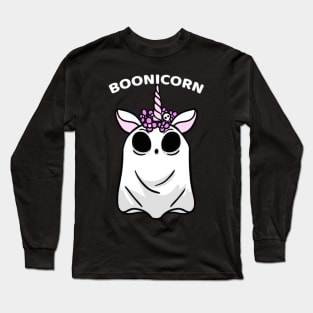 Halloween Boonicorn Ghost Unicorn Funny Gift Long Sleeve T-Shirt